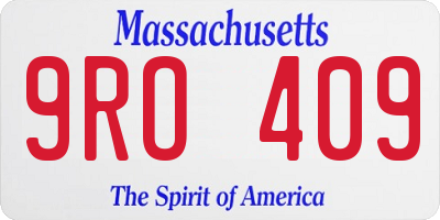 MA license plate 9RO409