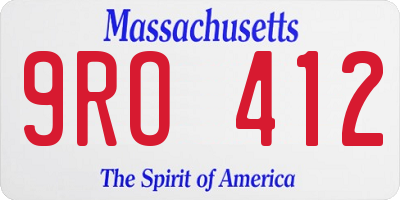 MA license plate 9RO412