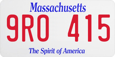 MA license plate 9RO415