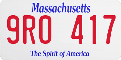 MA license plate 9RO417