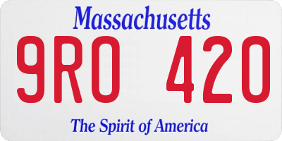 MA license plate 9RO420