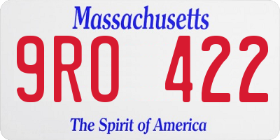 MA license plate 9RO422