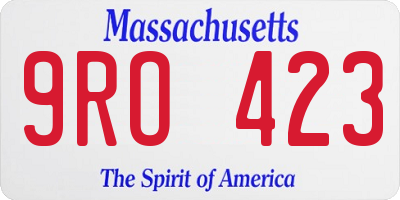 MA license plate 9RO423