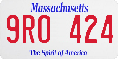 MA license plate 9RO424