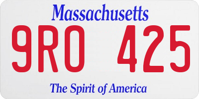 MA license plate 9RO425