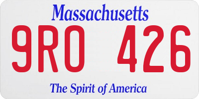 MA license plate 9RO426