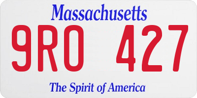 MA license plate 9RO427