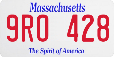 MA license plate 9RO428