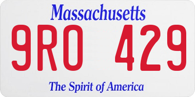 MA license plate 9RO429