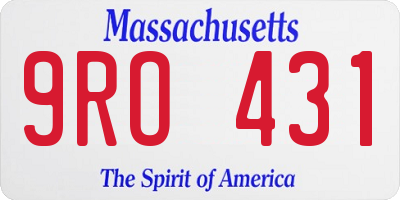 MA license plate 9RO431