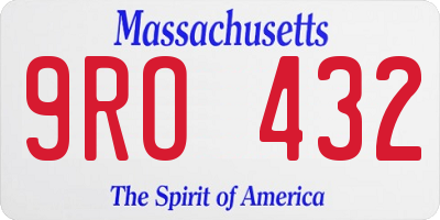 MA license plate 9RO432