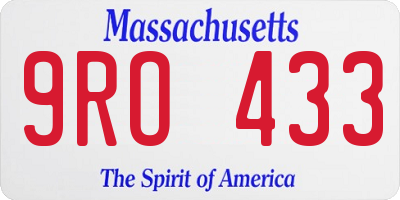 MA license plate 9RO433