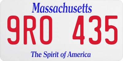 MA license plate 9RO435