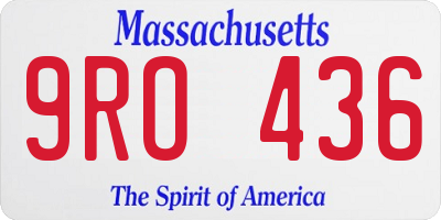MA license plate 9RO436