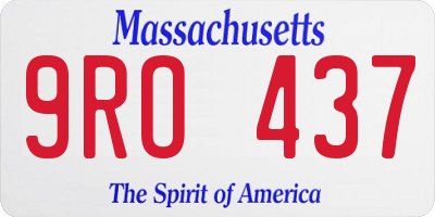 MA license plate 9RO437