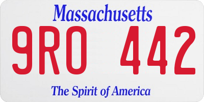MA license plate 9RO442