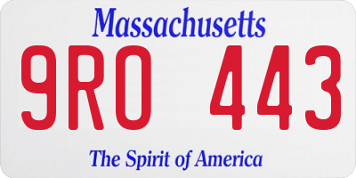 MA license plate 9RO443