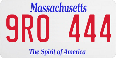 MA license plate 9RO444