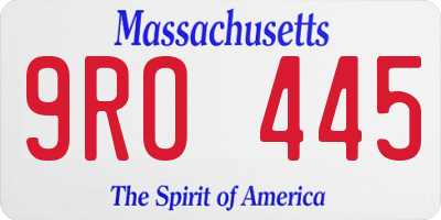 MA license plate 9RO445