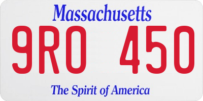 MA license plate 9RO450