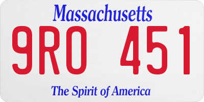 MA license plate 9RO451