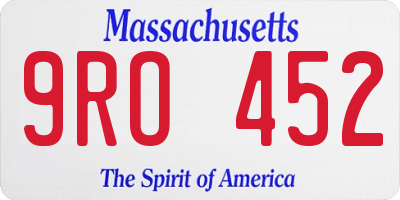 MA license plate 9RO452