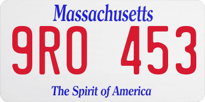 MA license plate 9RO453