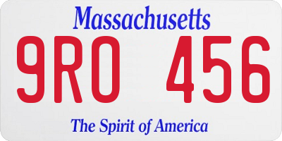 MA license plate 9RO456