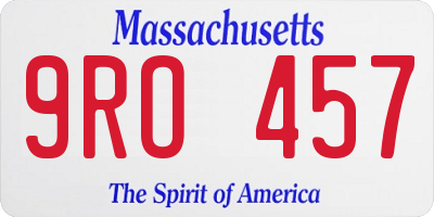 MA license plate 9RO457