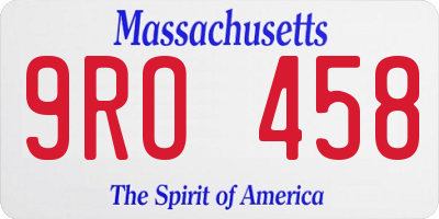 MA license plate 9RO458