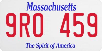 MA license plate 9RO459