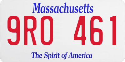 MA license plate 9RO461