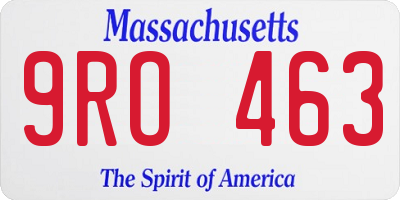 MA license plate 9RO463