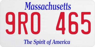 MA license plate 9RO465