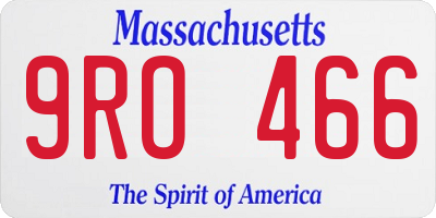 MA license plate 9RO466