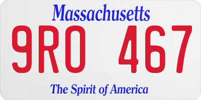 MA license plate 9RO467