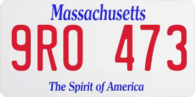MA license plate 9RO473