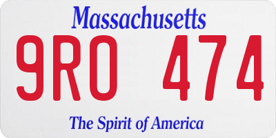 MA license plate 9RO474