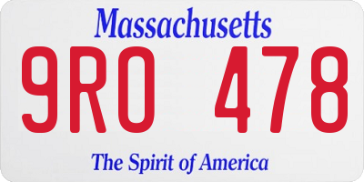 MA license plate 9RO478