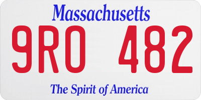 MA license plate 9RO482