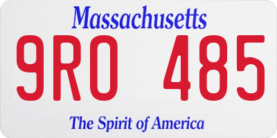 MA license plate 9RO485