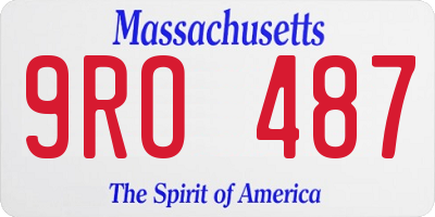 MA license plate 9RO487