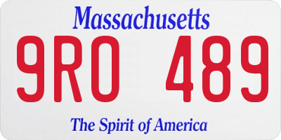 MA license plate 9RO489