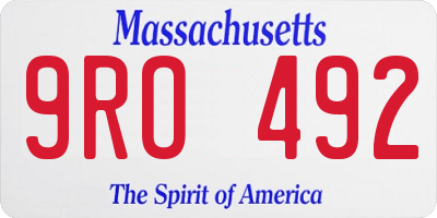 MA license plate 9RO492