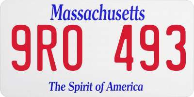 MA license plate 9RO493