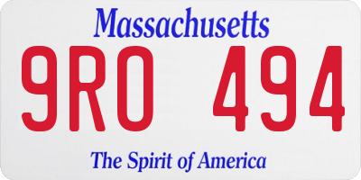 MA license plate 9RO494