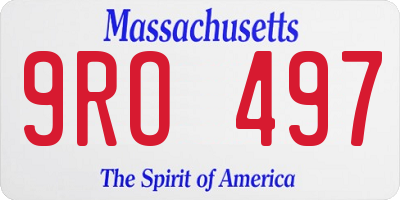 MA license plate 9RO497