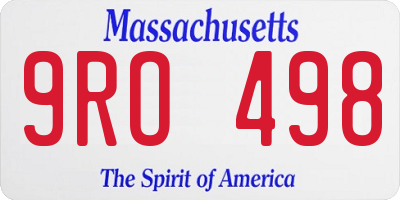 MA license plate 9RO498