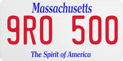 MA license plate 9RO500