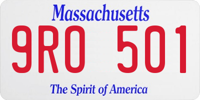 MA license plate 9RO501